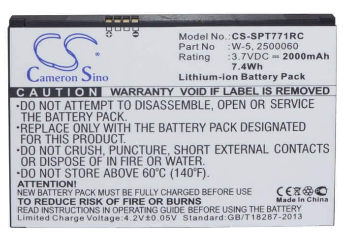 3.7V, Li-ion, 2000mAh, Hotspot battery fits At&t, Sprint, Netgear, 2500031, Unite, Unite-344b, 7.40Wh Hotspot Cameron Sino Technology Limited