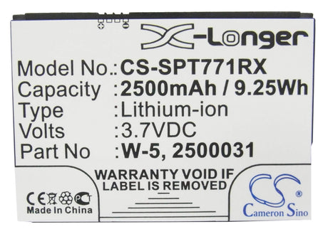 3.7V, Li-ion, 2500mAh, Hotspot battery fits Netgear, Sprint, At&t, 2500031, Unite, Unite-344b, 9.25Wh Hotspot Cameron Sino Technology Limited