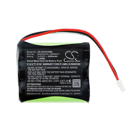 3.6V, Ni-MH, 2000mAh, Medical battery fits Atys, 88889441, Moniteur Systolique Systoe, 7.20Wh Medical Cameron Sino Technology Limited (Medical)