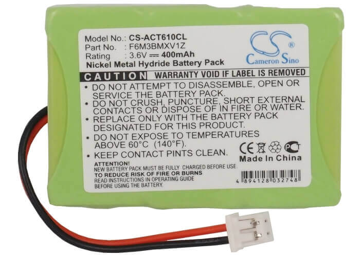 3.6V, Ni-MH, 400mAh, Cordless Phone battery fits Auerswald, Tiptel, Gp, F6m3bmxv1z, Comfort Dect 610, 1.44Wh Cordless Phone Cameron Sino Technology Limited (Cordless Phone)