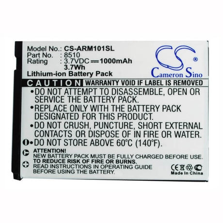 3.7V, Li-ion, 1000mAh, SmartPhone battery fits Auro, 8510, Classic 8510, 3.7Wh Mobile, SmartPhone Cameron Sino Technology Limited (Smartphone)