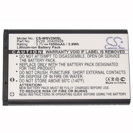3.7V, Li-ion, 1050mAh, SmartPhone battery fits Auro, Swissvoice, Maas, Swisstone, 20405928, Utano V2, 3.89Wh Mobile, SmartPhone Cameron Sino Technology Limited (Smartphone)
