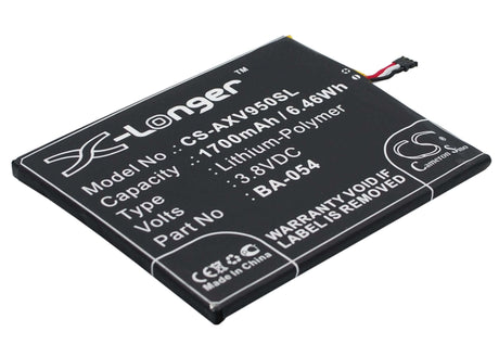 3.8V, Li-Polymer, 1700mAh, SmartPhone battery fits Aux, Ba-054, I7 Air, V950+, 6.46Wh Mobile, SmartPhone Cameron Sino Technology Limited (Suspended)
