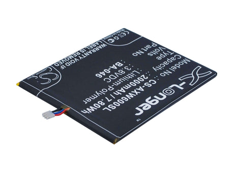 3.8V, Li-Polymer, 2000mAh, SmartPhone battery fits Aux, Ba-046, S6, V950, 7.6Wh Mobile, SmartPhone Cameron Sino Technology Limited (Suspended)