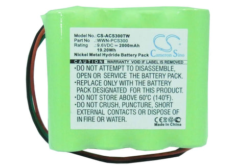 9.6V, Ni-MH, 2000mAh, Two-Way Radio battery fits Azden, Wwn-pcs300, Mt-1000, Pcs300, 19.2Wh Two-Way Radio Cameron Sino Technology Limited (Suspended)