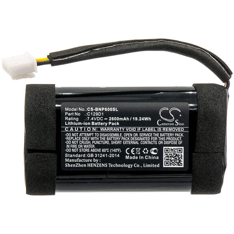 7.4V, Li-ion, 2600mAh, Speaker battery fits Bang & Olufsen, 11400, 1140026, 19.24Wh Speaker Cameron Sino Technology Limited
