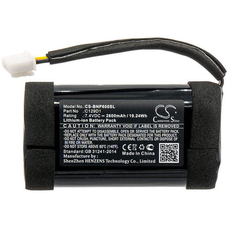 7.4V, Li-ion, 2600mAh, Speaker battery fits Bang & Olufsen, 11400, 1140026, 19.24Wh Speaker Cameron Sino Technology Limited