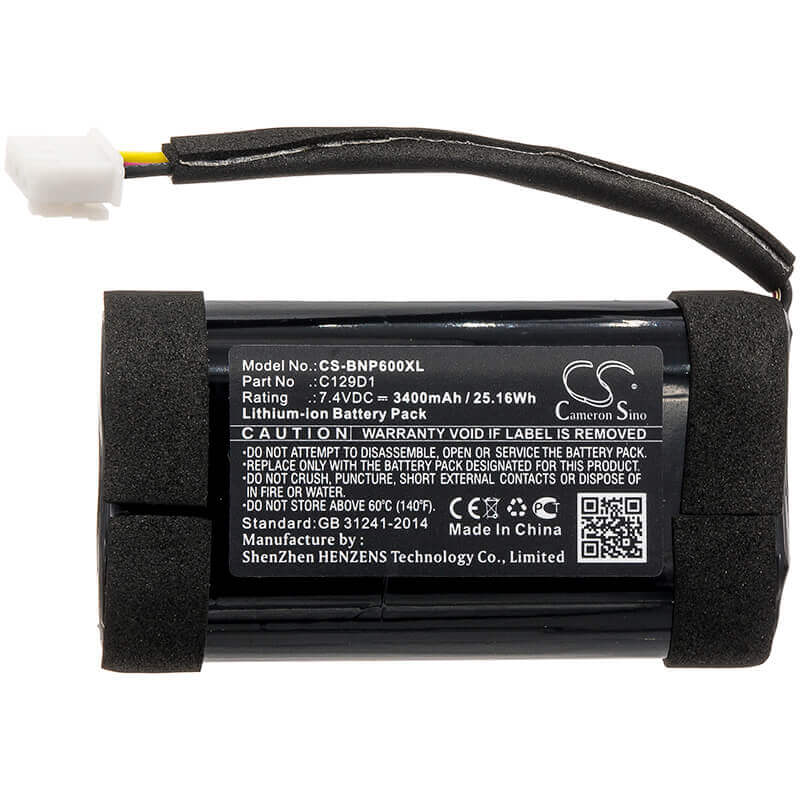 7.4V, Li-ion, 3400mAh, Speaker battery fits Bang & Olufsen, 11400, 1140026, 25.16Wh Speaker Cameron Sino Technology Limited