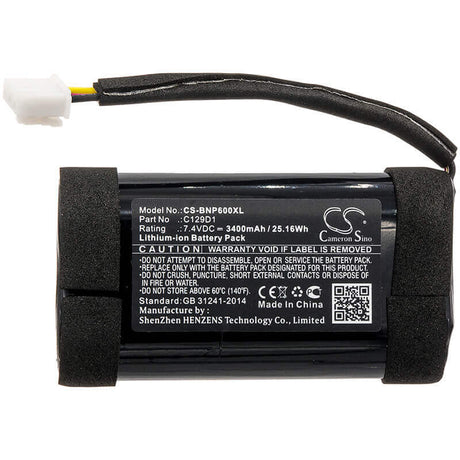 7.4V, Li-ion, 3400mAh, Speaker battery fits Bang & Olufsen, 11400, 1140026, 25.16Wh Speaker Cameron Sino Technology Limited