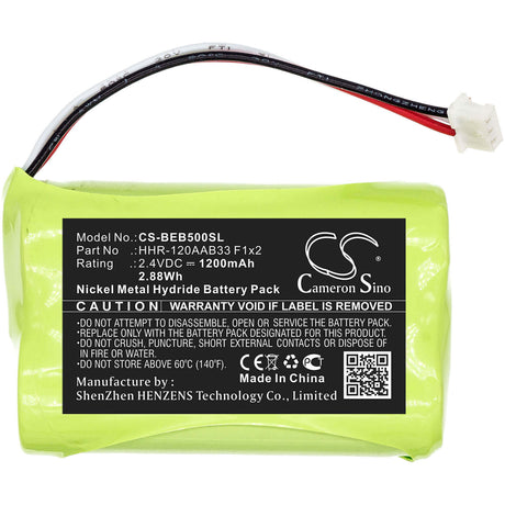 2.4V, Ni-MH, 1200mAh, Remote Control battery fits Bang & Olufsen, Beo5, Beo6, 2.88Wh Remote Control Cameron Sino Technology Limited