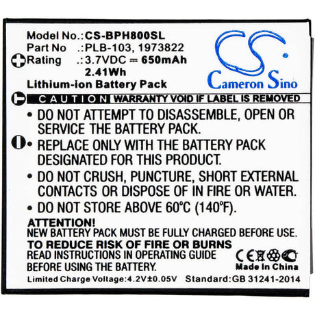 3.7V, Li-ion, 650mAh, Headset battery fits Bang & Olufsen, 1973822, Beoplay H7, Beoplay H8, 2.41Wh Wireless Headset Cameron Sino Technology Limited