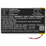 3.7V, Li-Polymer, 1500mAh, E-book, E-reader battery fits Barnes & Noble, Pr-305084-st, Bnrv520, Glowlight 3, 5.55Wh E-book, E-reader Cameron Sino Technology Limited