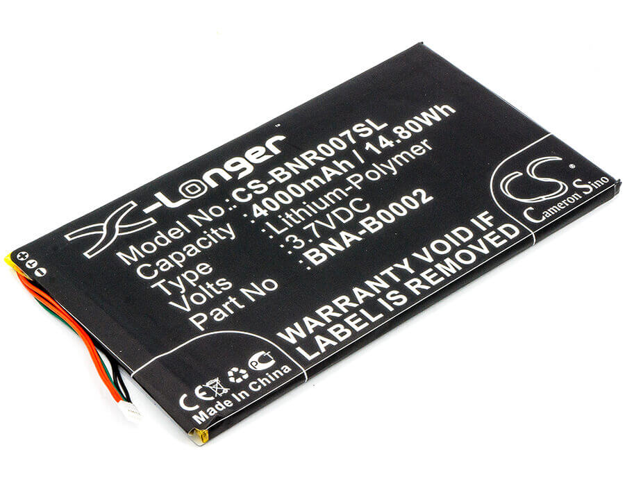 3.7V, Li-Polymer, 4000mAh, Tablet battery fits Barnes & Noble, Bna-b0002, Bnrv400, Bntv400, 14.80Wh Tablet Cameron Sino Technology Limited