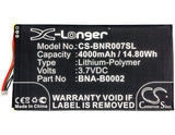 3.7V, Li-Polymer, 4000mAh, Tablet battery fits Barnes & Noble, Bna-b0002, Bnrv400, Bntv400, 14.80Wh Tablet Cameron Sino Technology Limited