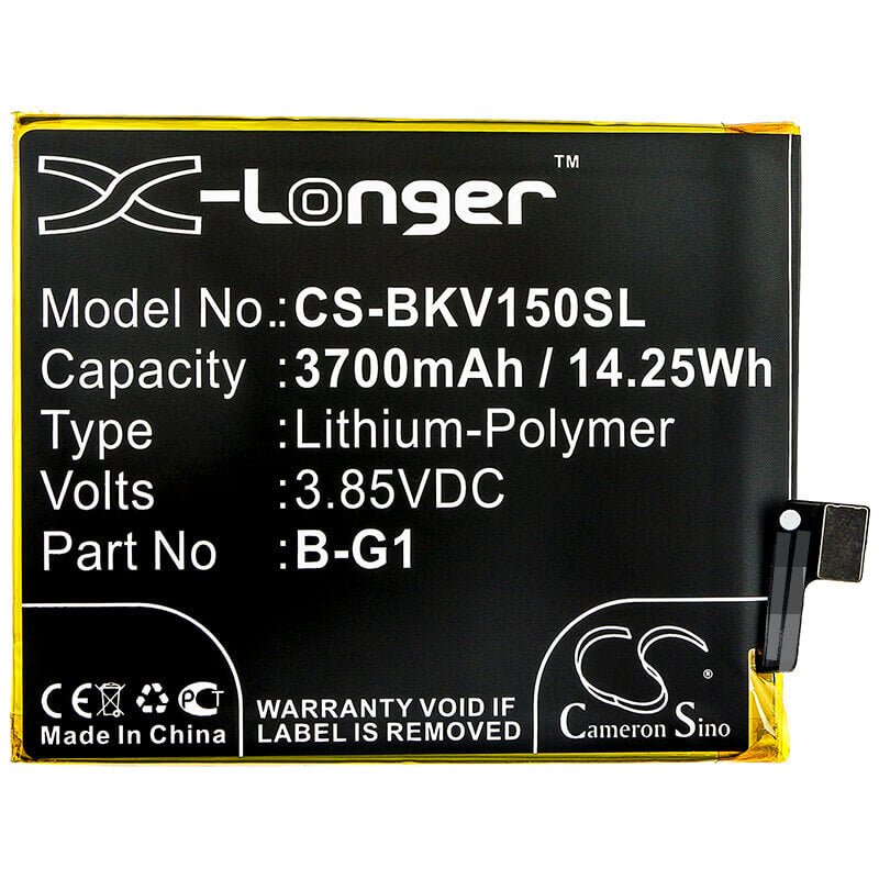3.85V, Li-Polymer, 3700mAh, SmartPhone battery fits Bbk, Vivo, B-g1, 1818, V15 Pro, 14.25Wh Mobile, SmartPhone Cameron Sino Technology Limited (Smartphone)