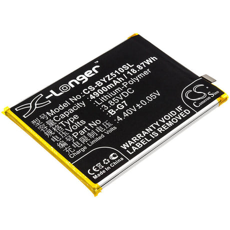 3.85V, Li-Polymer, 4900mAh, SmartPhone battery fits Bbk, Vivo, B-g7, 1951, V1911a, 18.87Wh Mobile, SmartPhone Cameron Sino Technology Limited (Smartphone)