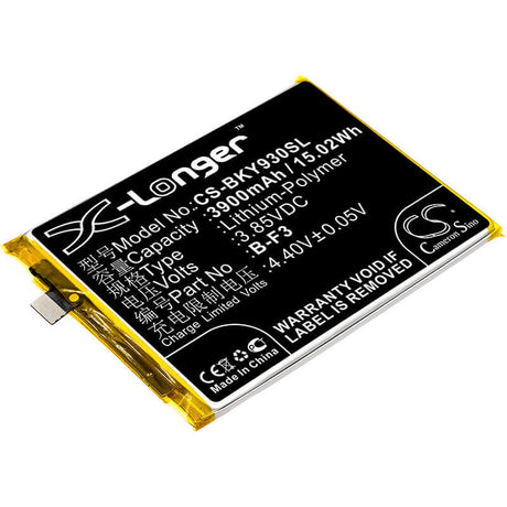 3.85V, Li-Polymer, 3900mAh, SmartPhone battery fits Bbk, Vivo, B-f3, V1815, V1818c, 15.02Wh Mobile, SmartPhone Cameron Sino Technology Limited (Smartphone)