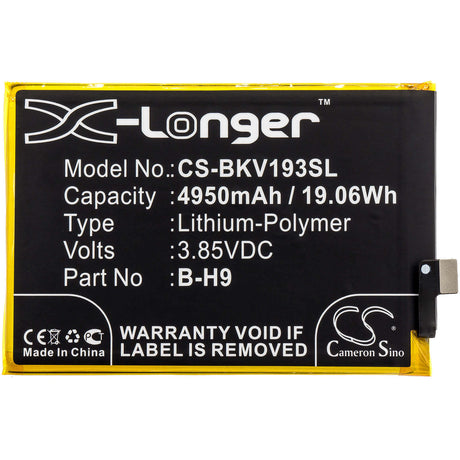 3.85V, Li-Polymer, 4950mAh, SmartPhone battery fits Bbk, Vivo, B-h9, V1934, Vivo Y19 2019, 19.06Wh Mobile, SmartPhone Cameron Sino Technology Limited (Smartphone)