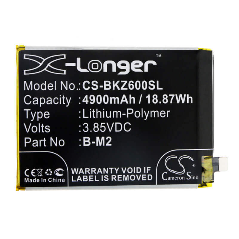 3.85V, Li-Polymer, 4900mAh, SmartPhone battery fits Vivo, Bbk, B-m2, V1963, V1963a, 18.87Wh Mobile, SmartPhone Cameron Sino Technology Limited (Smartphone)