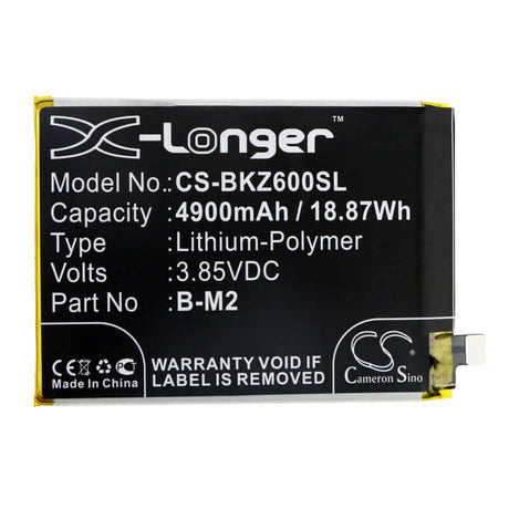 3.85V, Li-Polymer, 4900mAh, SmartPhone battery fits Vivo, Bbk, B-m2, V1963, V1963a, 18.87Wh Mobile, SmartPhone Cameron Sino Technology Limited (Smartphone)