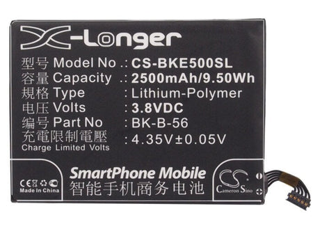 3.8V, Li-Polymer, 2500mAh, SmartPhone battery fits Bbk, Bk-b-56, Vivo E5, 9.5Wh Mobile, SmartPhone Cameron Sino Technology Limited (Suspended)