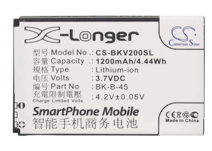 3.7V, Li-ion, 1200mAh, SmartPhone battery fits Bbk, Bk-b-45, Vivo S1, Vivo S6, 4.44Wh Mobile, SmartPhone Cameron Sino Technology Limited (Smartphone)