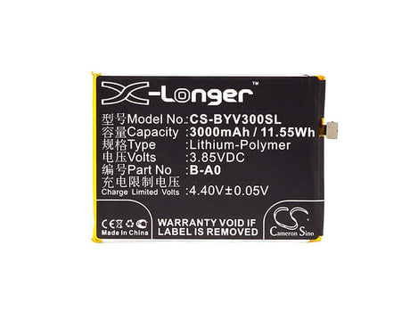 3.85V, Li-Polymer, 3000mAh, SmartPhone battery fits Vivo, Bbk, B-a0, Vivo V3 Max, Vivo V3 Max+, 11.55Wh Mobile, SmartPhone Cameron Sino Technology Limited (Smartphone)