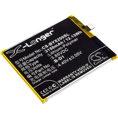 3.85V, Li-Polymer, 3150mAh, SmartPhone battery fits Bbk, Vivo, B-d1, Vivo X20a, Vivo X20a Dual Sim, 12.13Wh Mobile, SmartPhone Cameron Sino Technology Limited (Smartphone)