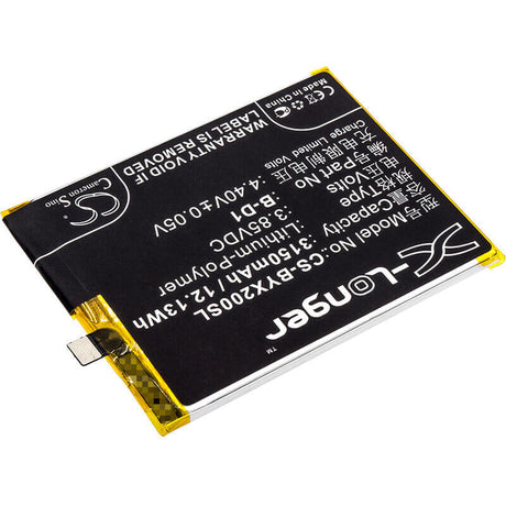 3.85V, Li-Polymer, 3150mAh, SmartPhone battery fits Bbk, Vivo, B-d1, Vivo X20a, Vivo X20a Dual Sim, 12.13Wh Mobile, SmartPhone Cameron Sino Technology Limited (Smartphone)