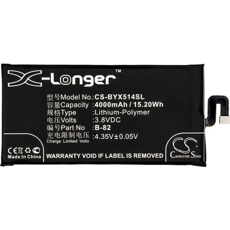 3.8V, Li-Polymer, 4000mAh, SmartPhone battery fits Vivo, Bbk, B-82, Vivo X5 Max S, X5max S, 15.2Wh Mobile, SmartPhone Cameron Sino Technology Limited (Smartphone)
