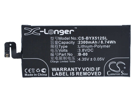 3.8V, Li-Polymer, 2300mAh, SmartPhone battery fits Bbk, B-80, Vivo X5 Max V, 8.74Wh Mobile, SmartPhone Cameron Sino Technology Limited (Suspended)