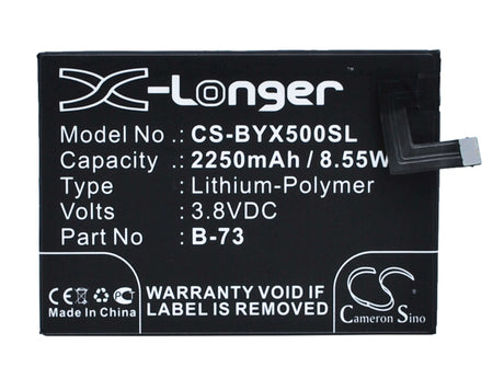 3.8V, Li-Polymer, 2250mAh, SmartPhone battery fits Bbk, B-73, Vivo X5, Vivo X5 4g, 8.55Wh Mobile, SmartPhone Cameron Sino Technology Limited (Smartphone)