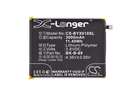 3.8V, Li-Polymer, 3000mAh, SmartPhone battery fits Vivo, Bbk, B-89, Vivo X6 Plus, Vivo X6 Plus D, 11.4Wh Mobile, SmartPhone Cameron Sino Technology Limited (Smartphone)