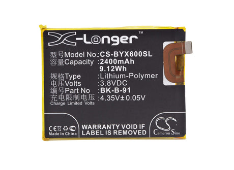 3.8V, Li-Polymer, 2400mAh, SmartPhone battery fits Vivo, Bbk, B-91, Vivo X6, Vivo X6a, 9.12Wh Mobile, SmartPhone Cameron Sino Technology Limited (Smartphone)