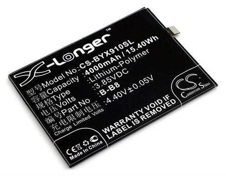 3.85V, Li-Polymer, 4000mAh, SmartPhone battery fits Vivo, Bbk, B-b8, Vivo X9 Plus, Vivo X9 Plus Dual Sim, 15.4Wh Mobile, SmartPhone Cameron Sino Technology Limited (Smartphone)