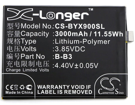 3.85V, Li-Polymer, 3000mAh, SmartPhone battery fits Bbk, Vivo, B-b3, Vivo X9, 11.55Wh Mobile, SmartPhone Cameron Sino Technology Limited (Smartphone)