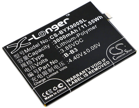 3.85V, Li-Polymer, 3000mAh, SmartPhone battery fits Bbk, Vivo, B-b3, Vivo X9, 11.55Wh Mobile, SmartPhone Cameron Sino Technology Limited (Smartphone)