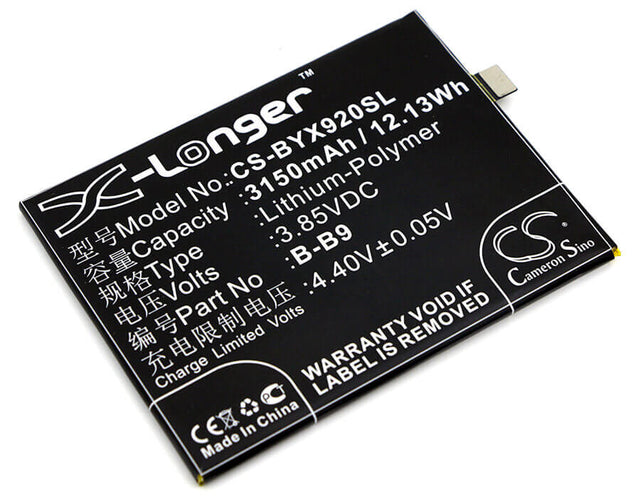 3.85V, Li-Polymer, 3150mAh, SmartPhone battery fits Bbk, Vivo, B-b9, Vivo X9i, 12.13Wh Mobile, SmartPhone Cameron Sino Technology Limited (Smartphone)