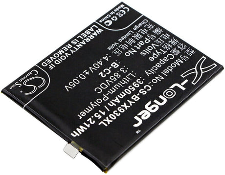 3.85V, Li-Polymer, 3950mAh, SmartPhone battery fits Vivo, Bbk, B-c2, Vivo X9s Plus, 15.21Wh Mobile, SmartPhone Cameron Sino Technology Limited (Smartphone)