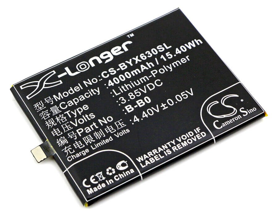 3.85V, Li-Polymer, 4000mAh, SmartPhone battery fits Bbk, Vivo, B-b0, Vivo Xplay 6, Vivo Xplay 6 Dual Sim, 15.4Wh Mobile, SmartPhone Cameron Sino Technology Limited (Suspended)