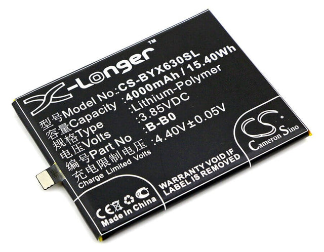 3.85V, Li-Polymer, 4000mAh, SmartPhone battery fits Bbk, Vivo, B-b0, Vivo Xplay 6, Vivo Xplay 6 Dual Sim, 15.4Wh Mobile, SmartPhone Cameron Sino Technology Limited (Suspended)