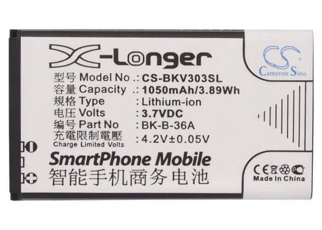 3.7V, Li-ion, 1050mAh, SmartPhone battery fits Bbk, Bk-b-36a, Vivo V303, Vivo Y1, 3.89Wh Mobile, SmartPhone Cameron Sino Technology Limited (Smartphone)