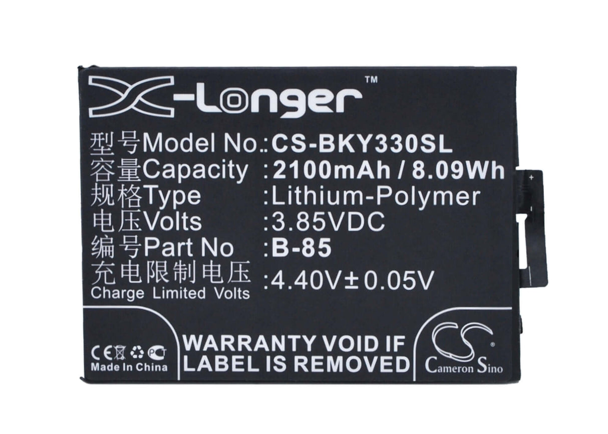 3.85V, Li-Polymer, 2100mAh, SmartPhone battery fits Bbk, B-85, Vivo Y33, Vivo Y33l, 8.09Wh Mobile, SmartPhone Cameron Sino Technology Limited (Smartphone)