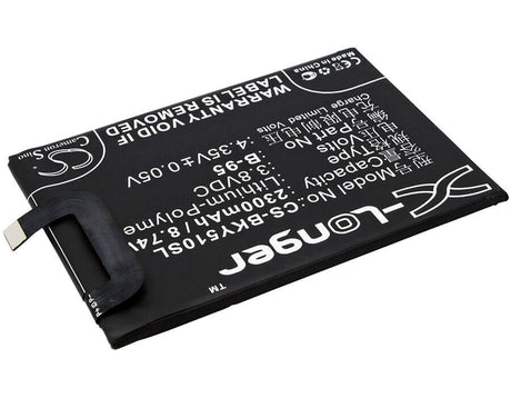 3.8V, Li-Polymer, 2300mAh, SmartPhone battery fits Vivo, Bbk, B-95, Vivo Y51, Vivo Y51 Dual Sim, 8.74Wh Mobile, SmartPhone Cameron Sino Technology Limited (Smartphone)