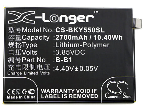 3.85V, Li-Polymer, 2700mAh, SmartPhone battery fits Vivo, Bbk, B-b1, Vivo Y55, Vivo Y55a, 10.4Wh Mobile, SmartPhone Cameron Sino Technology Limited (Smartphone)