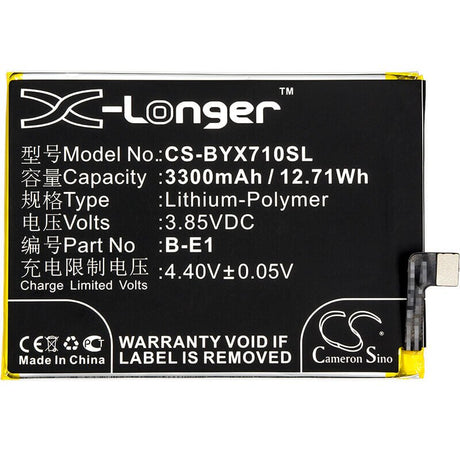 3.85V, Li-Polymer, 3300mAh, SmartPhone battery fits Bbk, Vivo, B-e1, Vivo Y71, Y71 Dual Sim, 12.71Wh Mobile, SmartPhone Cameron Sino Technology Limited (Smartphone)