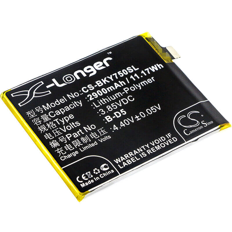 3.85V, Li-Polymer, 2900mAh, SmartPhone battery fits Vivo, Bbk, B-d5, Vivo Y75, Vivo Y75 Dual Sim, 11.17Wh Mobile, SmartPhone Cameron Sino Technology Limited (Smartphone)