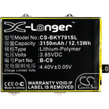 3.85V, Li-Polymer, 3150mAh, SmartPhone battery fits Vivo, Bbk, B-c9, Vivo Y79, Vivo Y79 Dual Sim, 12.13Wh Mobile, SmartPhone Cameron Sino Technology Limited (Suspended)