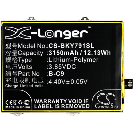 3.85V, Li-Polymer, 3150mAh, SmartPhone battery fits Vivo, Bbk, B-c9, Vivo Y79, Vivo Y79 Dual Sim, 12.13Wh Mobile, SmartPhone Cameron Sino Technology Limited (Smartphone)