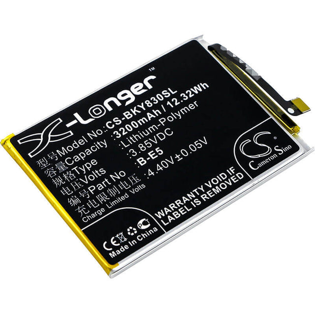 3.85V, Li-Polymer, 3200mAh, SmartPhone battery fits Bbk, Vivo, B-e5, Vivo Y83, Vivo Y83a, 12.32Wh Mobile, SmartPhone Cameron Sino Technology Limited (Suspended)